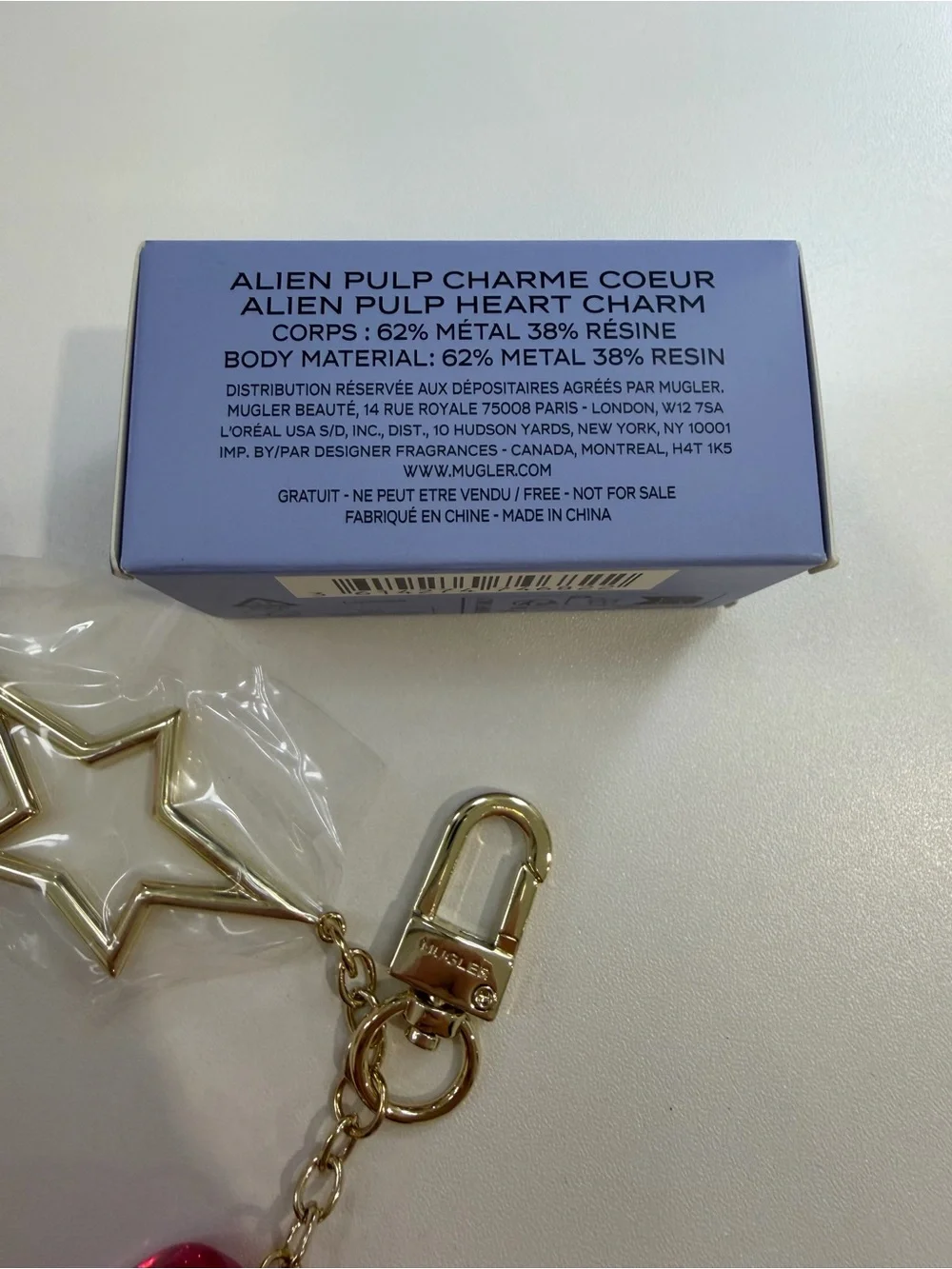Mugler Alien Pulp Heart Charm Key Ring